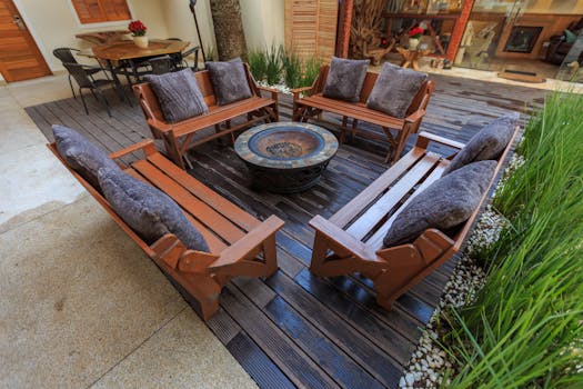 cozy seating area in a garden