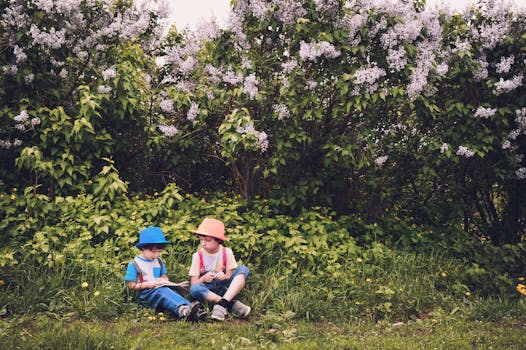 kids playing in the garden