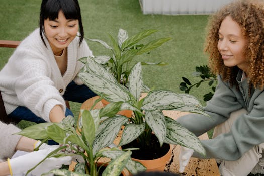 community members enjoying gardening together