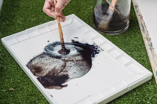 artist painting a garden scene