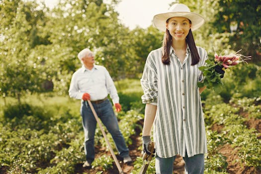 family planting a themed garden