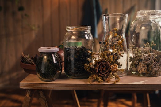 a cozy indoor herb garden