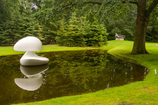 peaceful park with lush greenery