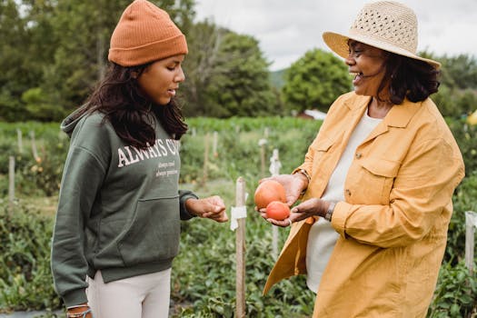 happy gardener harvesting vegetables