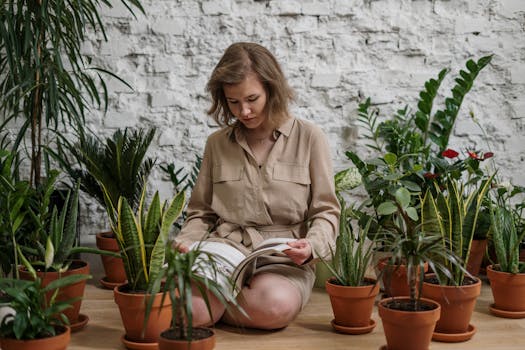 calm gardener planting flowers