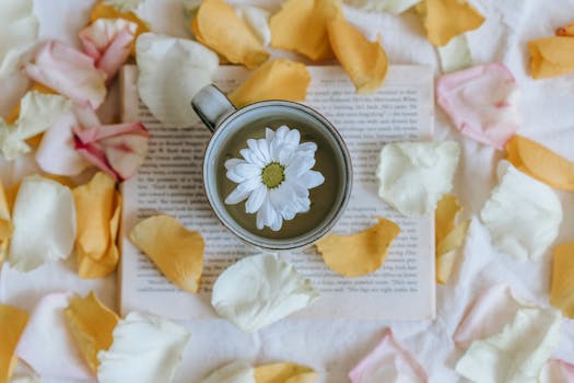 A calming herbal tea setup