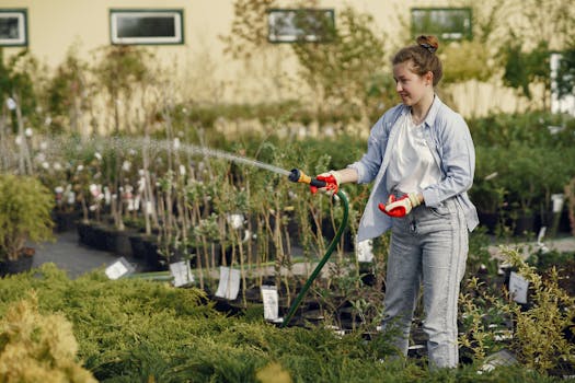 happy gardener pruning shrubs