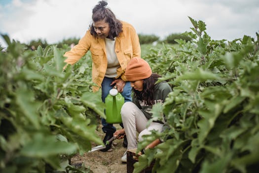 people gardening together