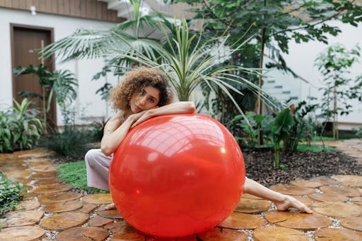 person exercising in a garden