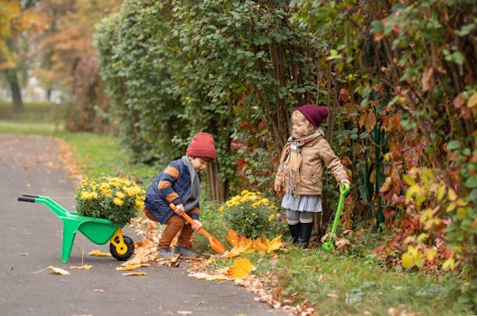 colorful children’s gardening tools