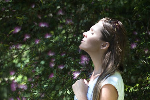 a peaceful garden with flowers and greenery