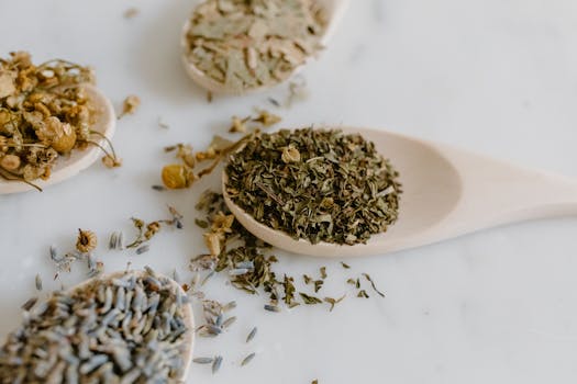 a garden with lavender and chamomile