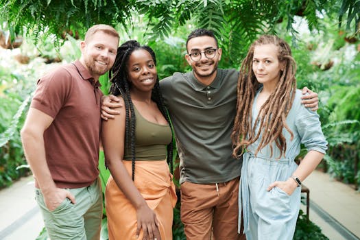 group of people gardening together