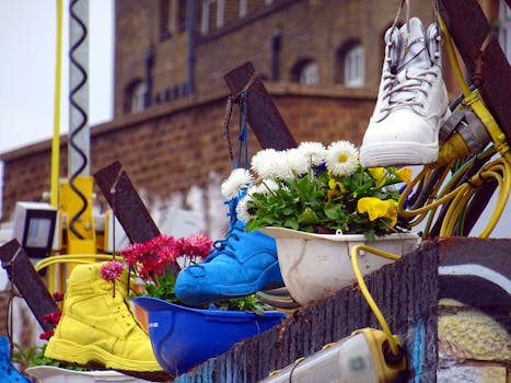 urban garden with colorful flowers