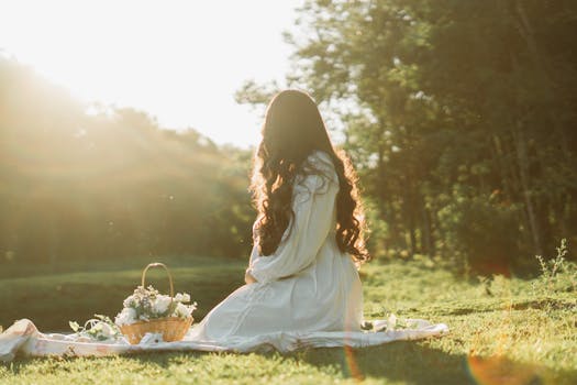 peaceful garden scene with flowers